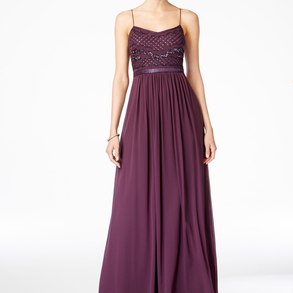 Adrianna Papell Beaded Chiffon Gown